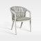 Light Grey Synthetic Rope Weave Outdoor Chair With Removable Cushion For Resort Restaurant Spaces