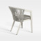 Light Grey Synthetic Rope Weave Outdoor Chair With Removable Cushion For Resort Restaurant Spaces