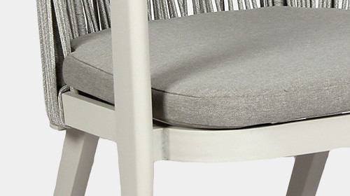 Light Grey Synthetic Rope Weave Outdoor Chair 