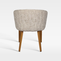 Curved Back Hospitality Armchair With Waterproof Weave Fabric And Wood Grain Legs