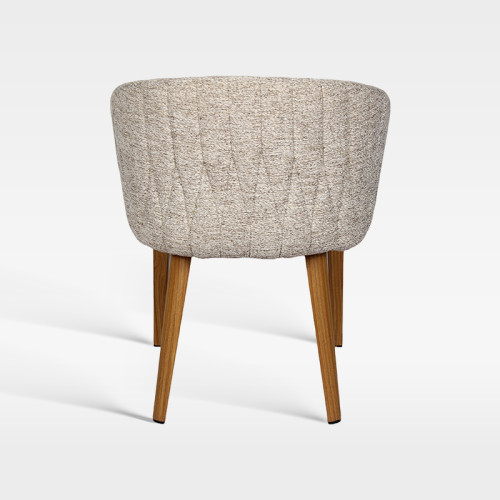 Curved Back Hospitality Armchair With Waterproof Weave Fabric And Wood Grain Legs