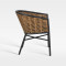 All Weather Synthetic Wicker Dining Chair With Black Metal Frame And Cushion For Hotel Patio Use