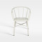 Commercial Hospitality Outdoor Armchair Matte White Powder Coated Aluminum Chair