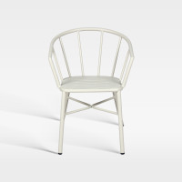 Commercial Hospitality Outdoor Armchair Matte White Powder Coated Aluminum Chair