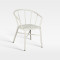 Commercial Hospitality Outdoor Armchair Matte White Powder Coated Aluminum Chair