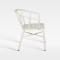 Commercial Hospitality Outdoor Armchair Matte White Powder Coated Aluminum Chair