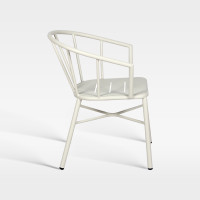 Commercial Hospitality Outdoor Armchair Matte White Powder Coated Aluminum Chair