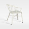 Commercial Hospitality Outdoor Armchair Matte White Powder Coated Aluminum Chair