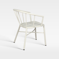 Commercial Hospitality Outdoor Armchair Matte White Powder Coated Aluminum Chair