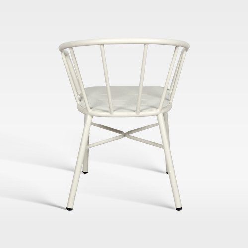 Commercial Hospitality Outdoor Armchair Matte White Powder Coated Aluminum Chair