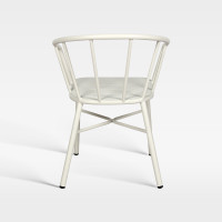 Commercial Hospitality Outdoor Armchair Matte White Powder Coated Aluminum Chair