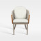 Modern Hospitality Outdoor Woven Rope Armchair With Teak Accents And Water-Resistant Cushion