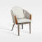 Modern Hospitality Outdoor Woven Rope Armchair With Teak Accents And Water-Resistant Cushion