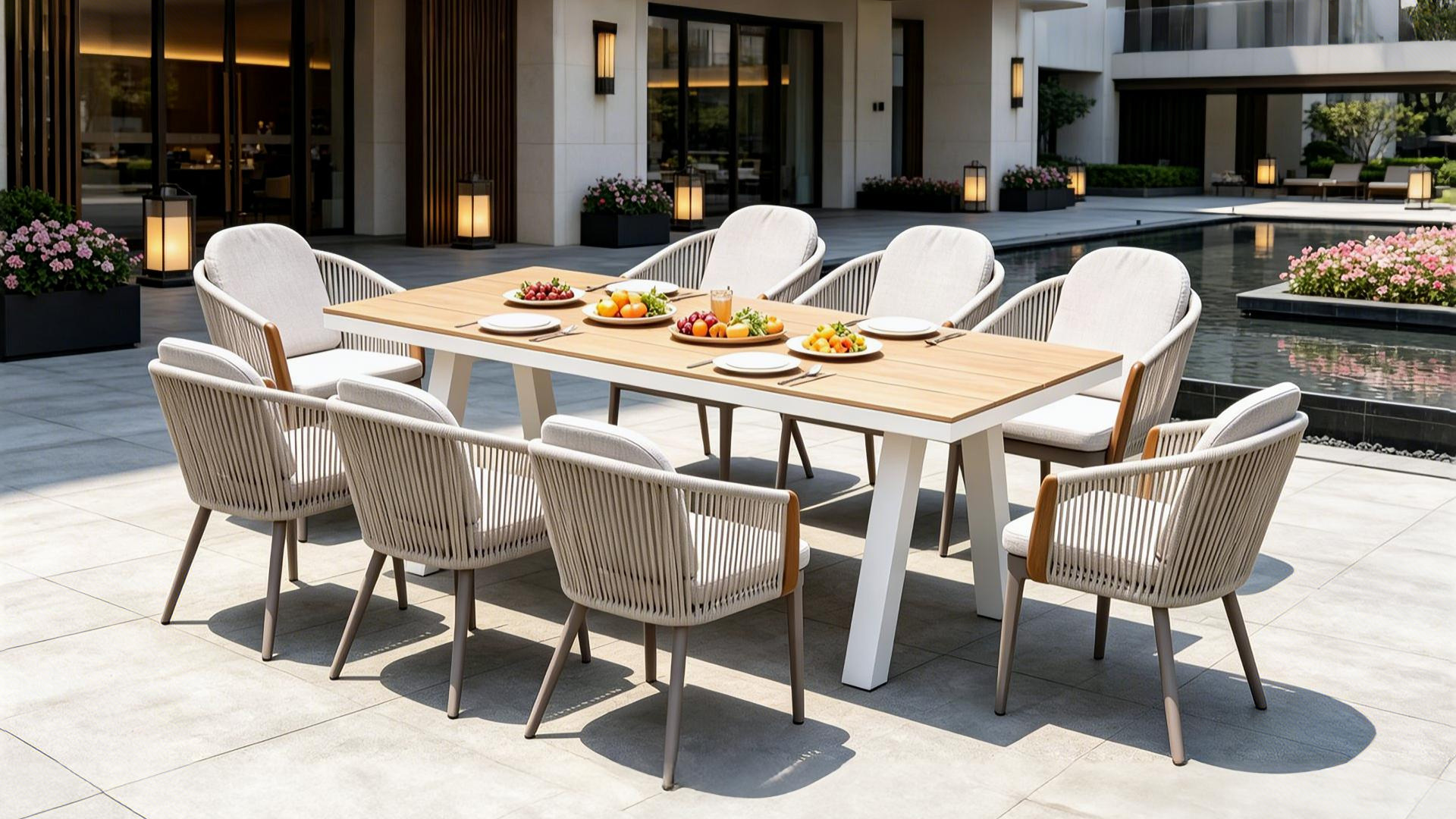 Modern Hospitality Outdoor Woven Rope Armchair