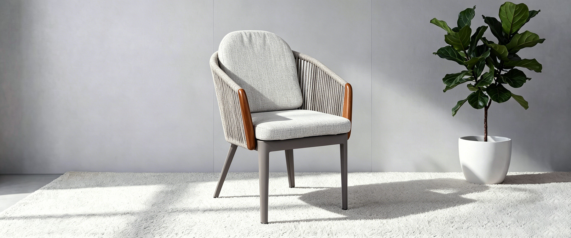 Modern Hospitality Outdoor Woven Rope Armchair