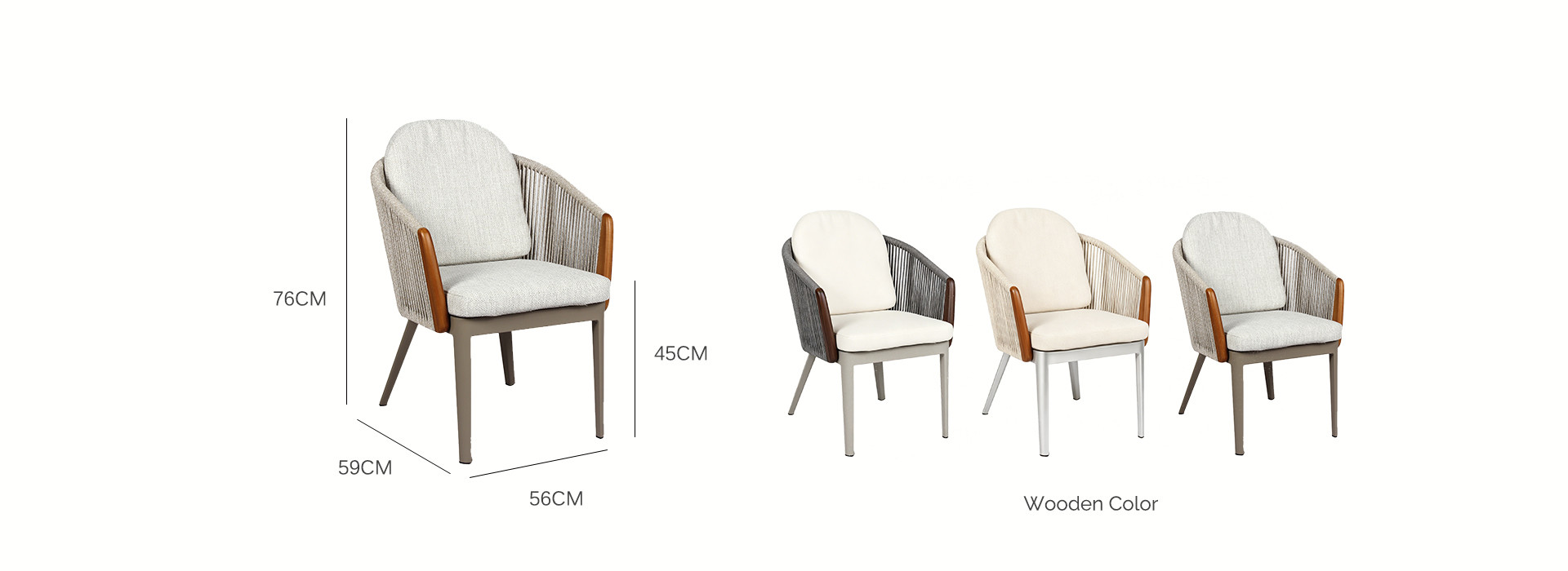 Modern Hospitality Outdoor Woven Rope Armchair