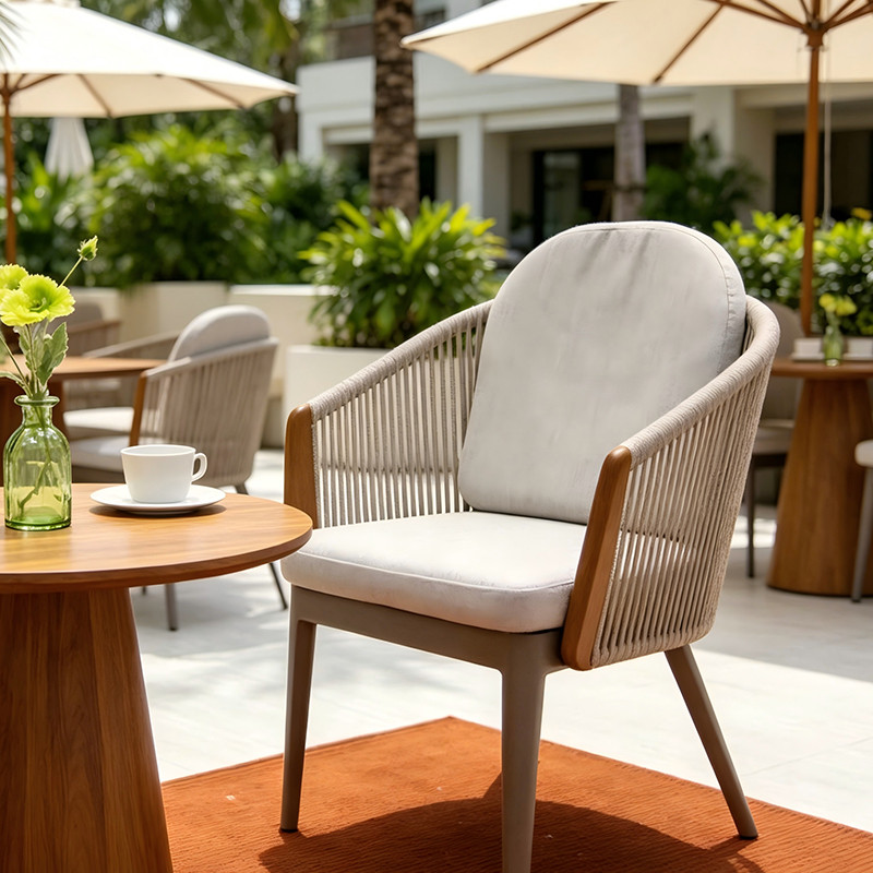 Modern Hospitality Outdoor Woven Rope Armchair