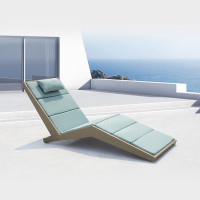 Aluminum Frame Reclining Sun Lounger Waterproof Cushion For Seaside Resort Hotel Pool