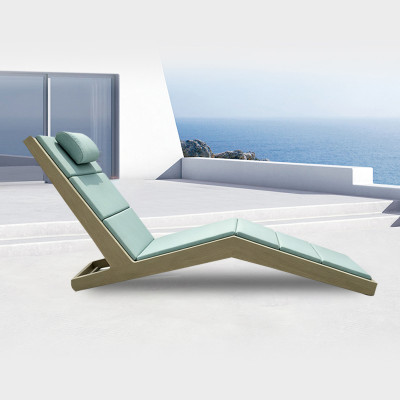Aluminum Frame Reclining Sun Lounger Waterproof Cushion For Seaside Resort Hotel Pool