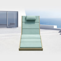 Aluminum Frame Reclining Sun Lounger Waterproof Cushion For Seaside Resort Hotel Pool