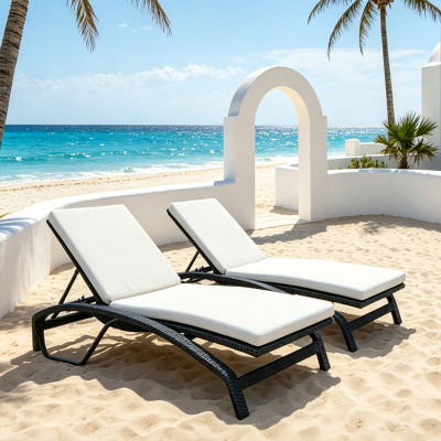 Waterproof Outdoor Padded Cushion Leisure Chaise Chair For Luxury Hotel Resort Beach