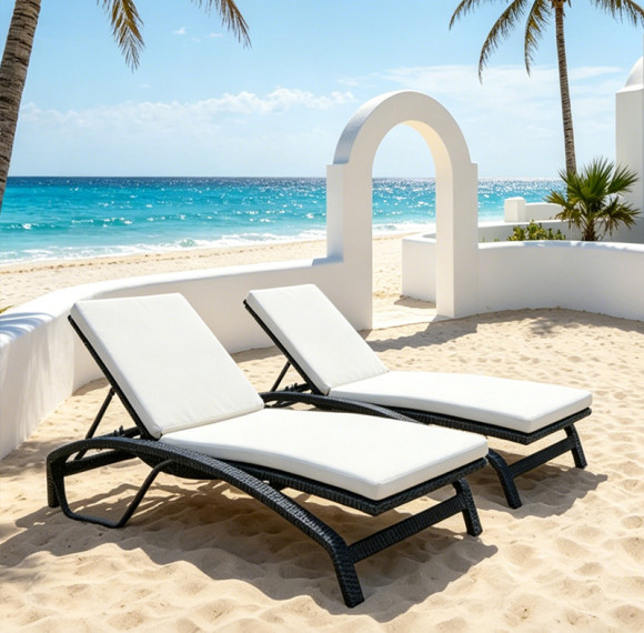 Waterproof Outdoor Padded Cushion Leisure Chaise Chair For Luxury Hotel Resort Beach