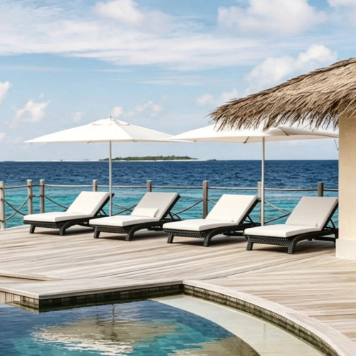 Waterproof Outdoor Padded Cushion Leisure Chaise Chair For Luxury Hotel Resort Beach