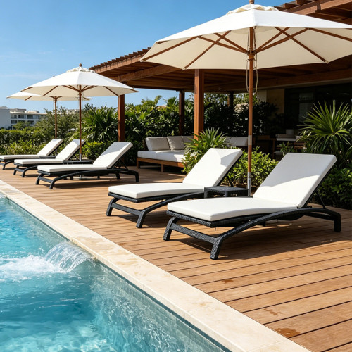 Waterproof Outdoor Padded Cushion Leisure Chaise Chair For Luxury Hotel Resort Beach