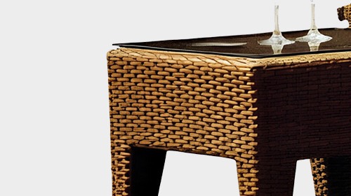 Luxury Hand Carved Woven Wicker Chaise Longue