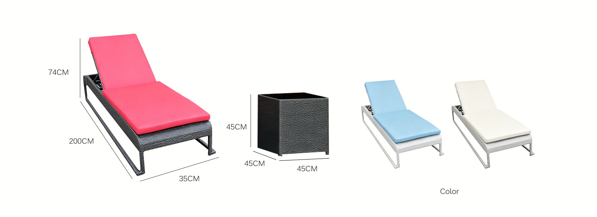 Aluminum Frame Woven Chaise Bed