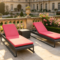 All Weather Rust Proof Aluminum Frame Woven Chaise Bed Removable Color Custom Cushion With Storage End Table