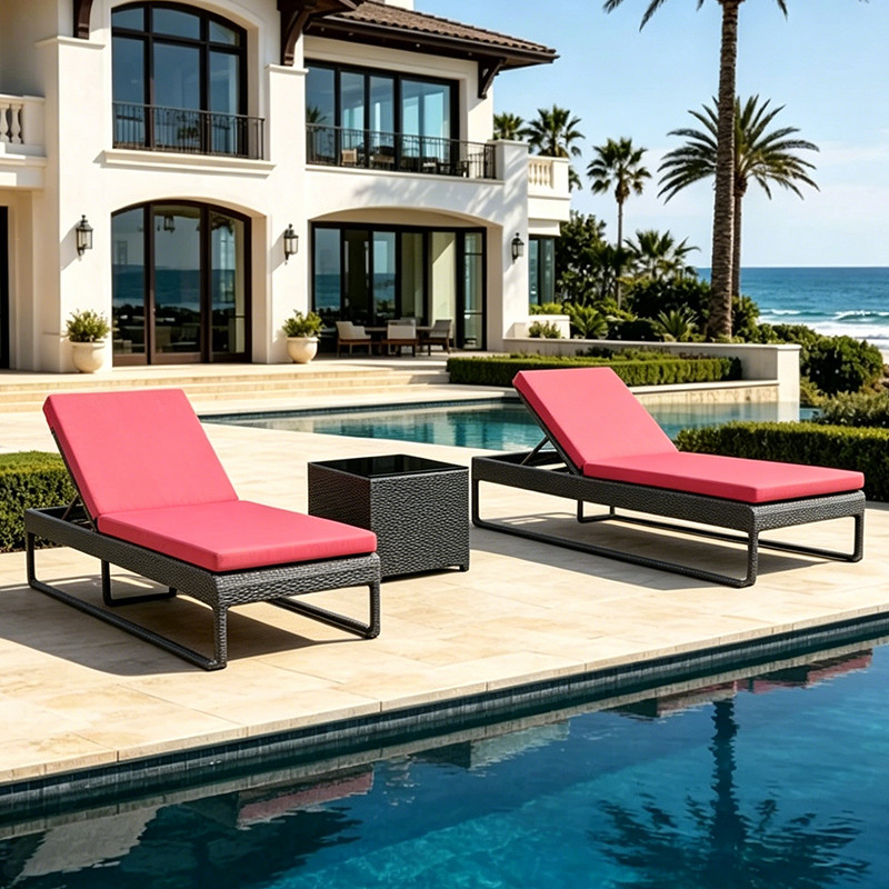 Aluminum Frame Woven Chaise Bed