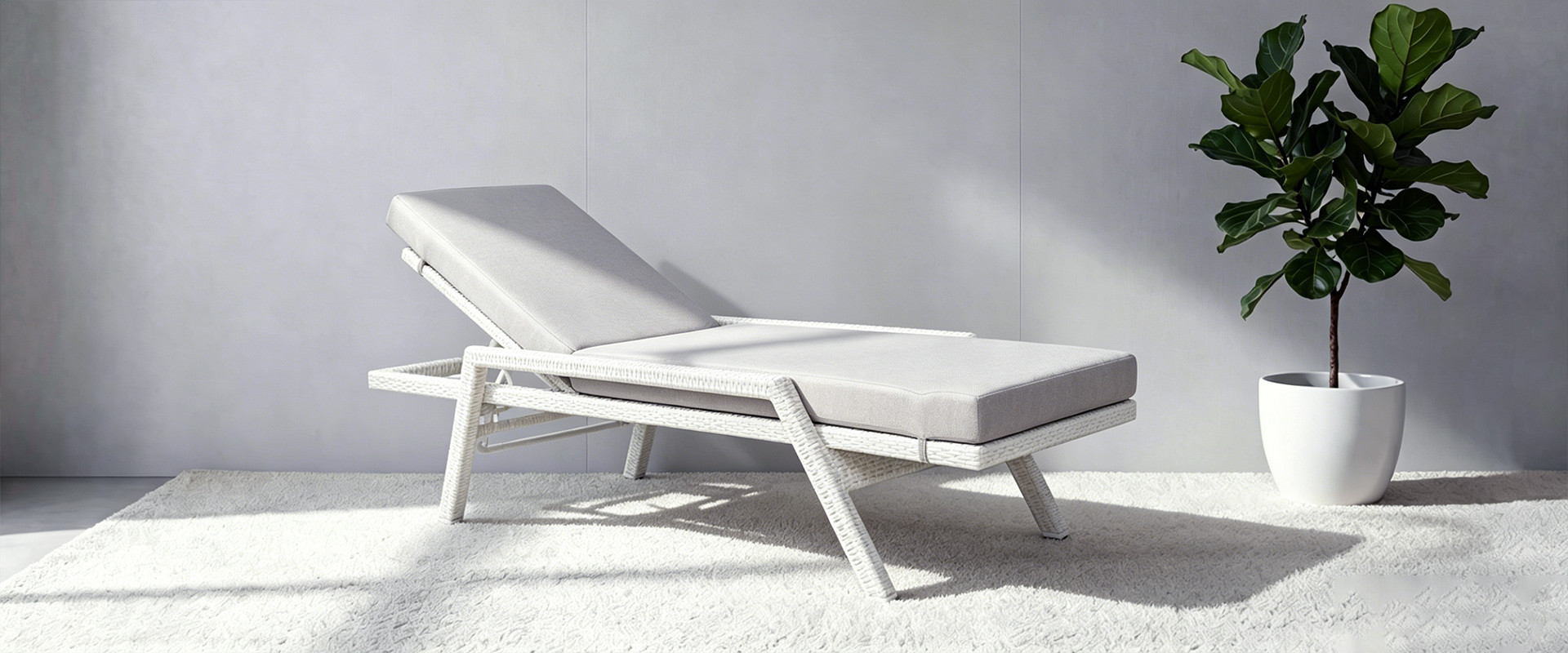 Hotel Poolside Outdoor Relaxation Pe Rattan Chaise Lounge Chair