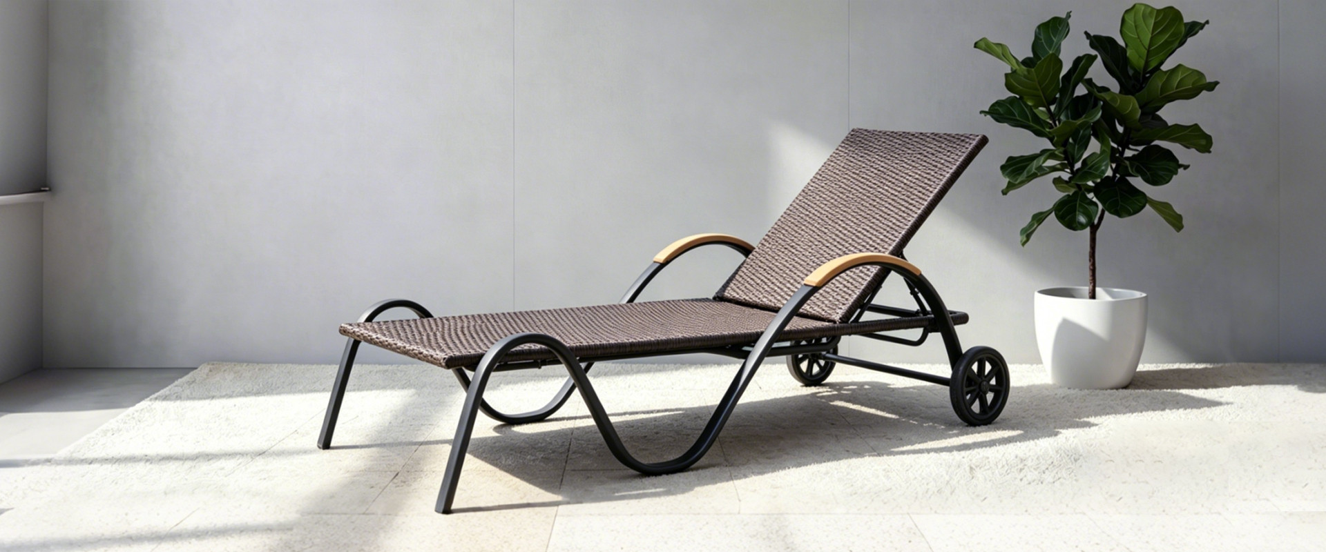 Aluminum Frame Wicker Sun Lounger Chair