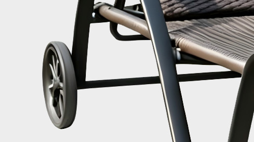 Aluminum Frame Wicker Sun Lounger Chair