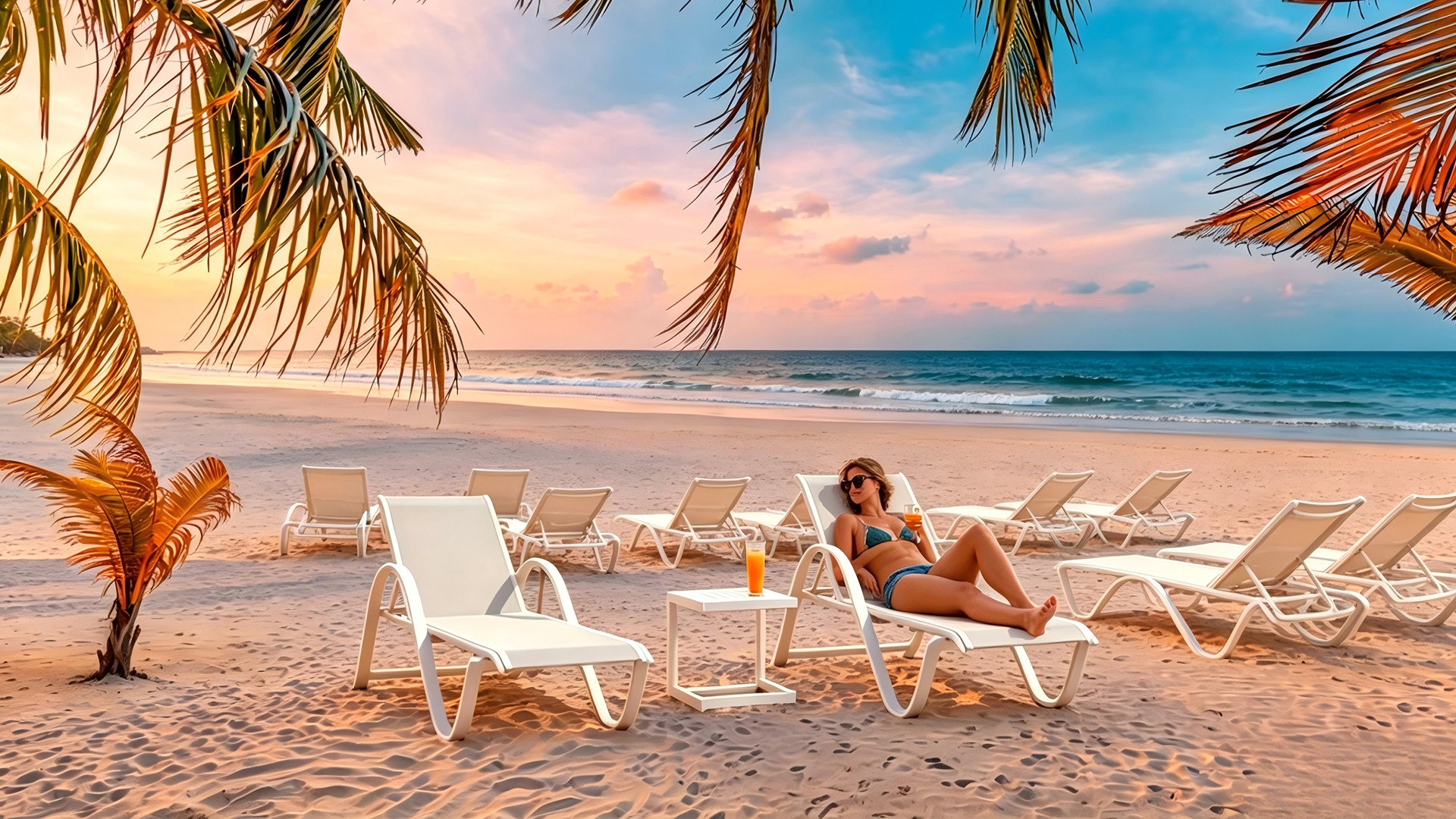 Poolside Aluminum Chaise Lounge Side Table Set
