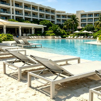 Luxury Seaside Resort Pool Aluminum Adjustable Mesh Chaise Lounge Outdoor Hotel Furniture