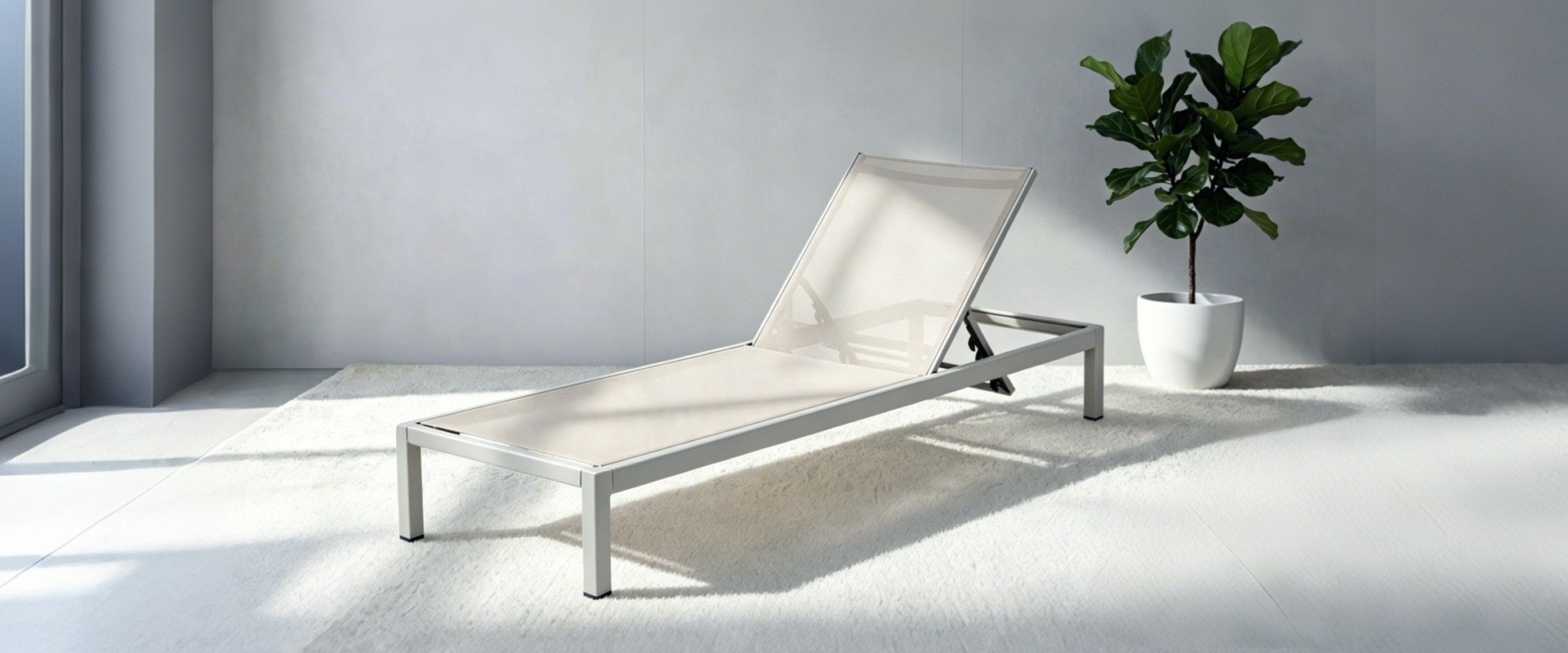 Luxury Seaside Resort Pool Aluminum Adjustable Mesh Chaise Lounge