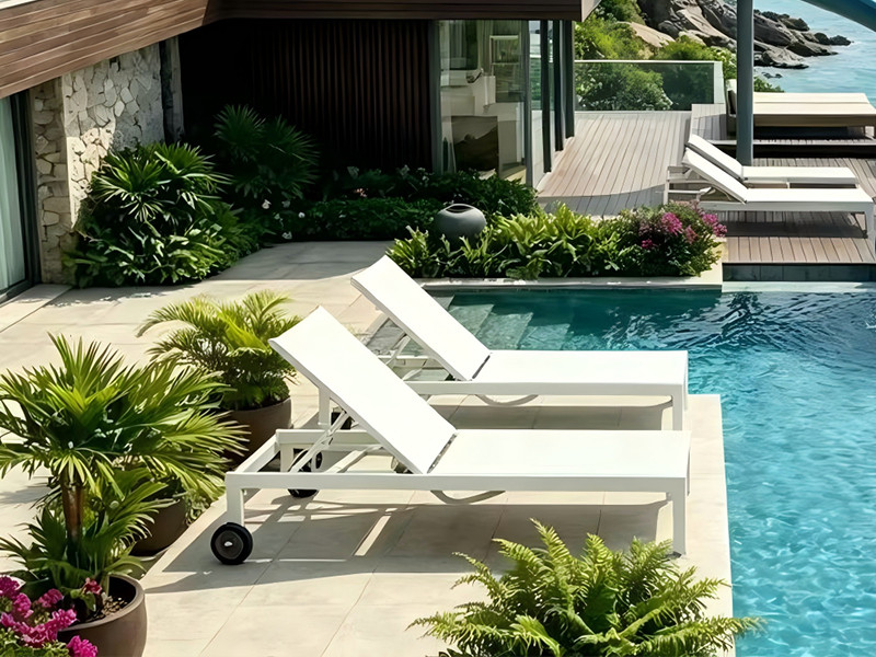 Aluminum Teslin Reclining Sun Lounger Chair 