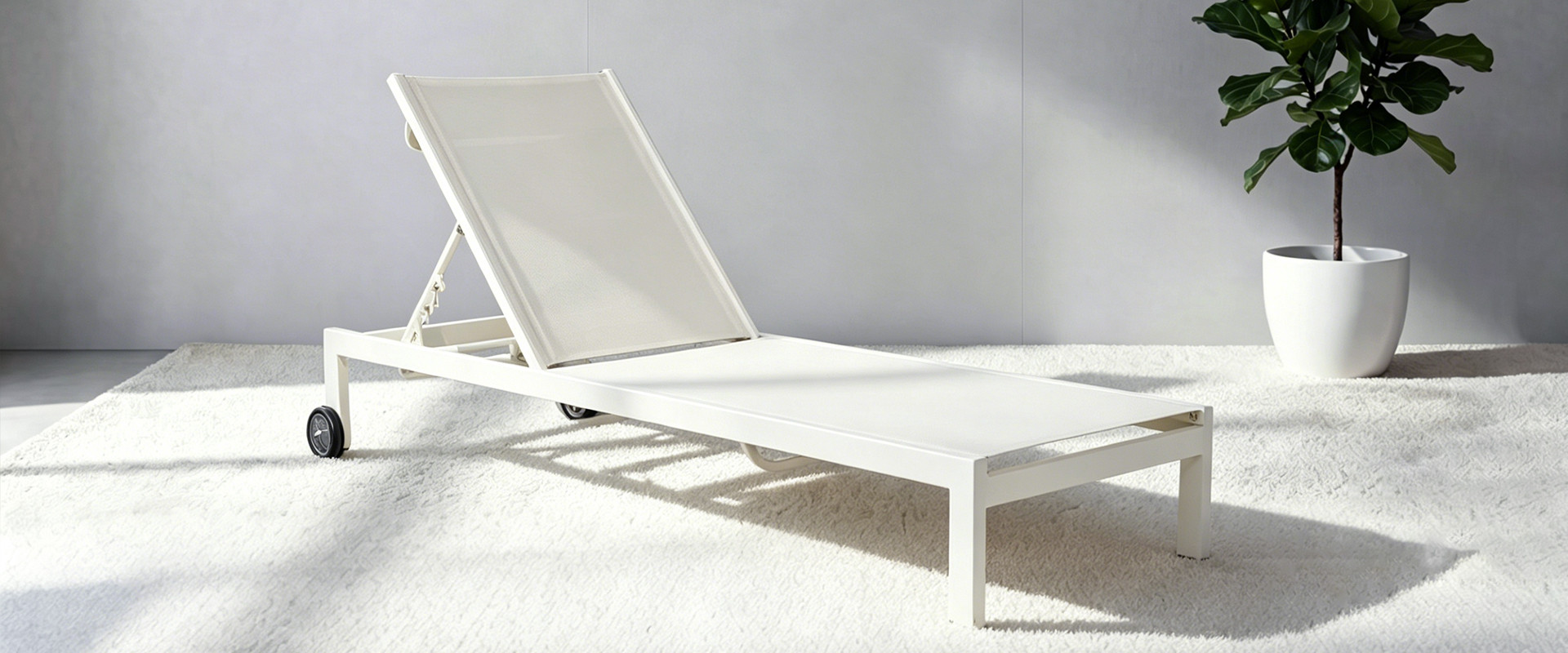 Aluminum Teslin Reclining Sun Lounger Chair 