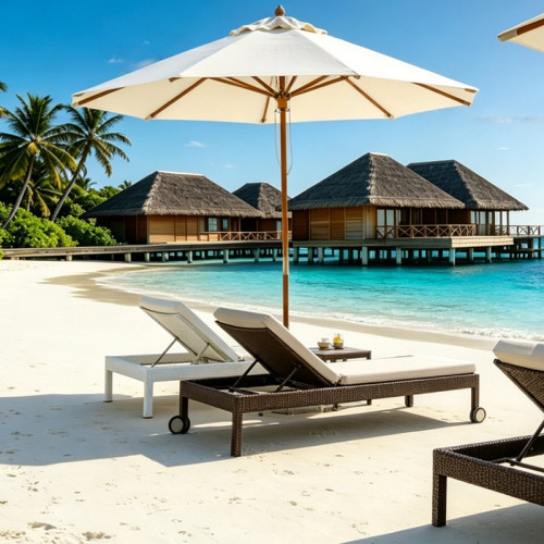 Weather Resistant Synthetic Rattan Recline Chaise Bed With Wheels For Villa Backyard Hotel Patio