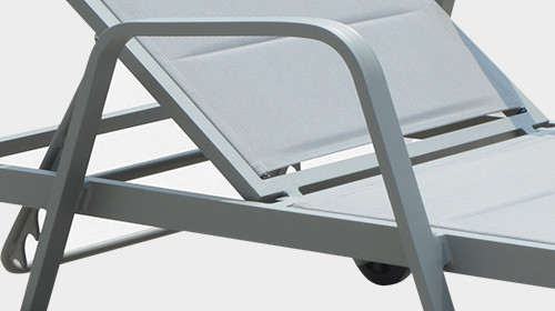 Mobile Wheel Textilene Beach Sunbed