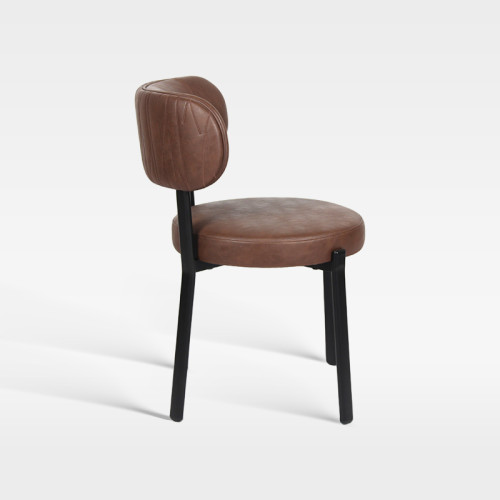 Vintage Brown Pu Leather Round Seat Chair Hotel Indoor Restaurant Lounge Spaces