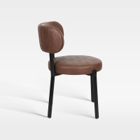 Vintage Brown Pu Leather Round Seat Chair Hotel Indoor Restaurant Lounge Spaces