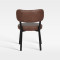 Vintage Brown Pu Leather Round Seat Chair Hotel Indoor Restaurant Lounge Spaces