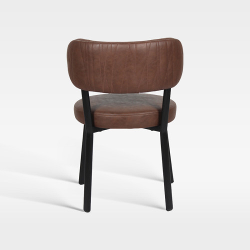 Vintage Brown Pu Leather Round Seat Chair Hotel Indoor Restaurant Lounge Spaces