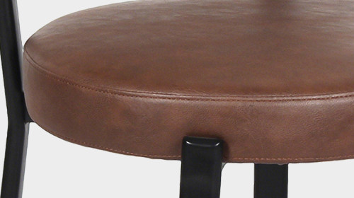 Vintage Brown PU Leather Round Seat Chair