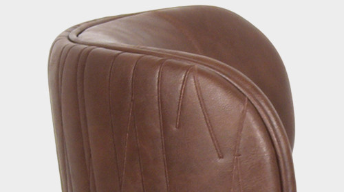 Vintage Brown PU Leather Round Seat Chair