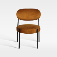 Curved Oval Back Accent Chair Premium Velvet Upholstery For Gourmet Restaurant Hotel Spaces