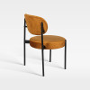 Curved Oval Back Accent Chair Premium Velvet Upholstery For Gourmet Restaurant Hotel Spaces